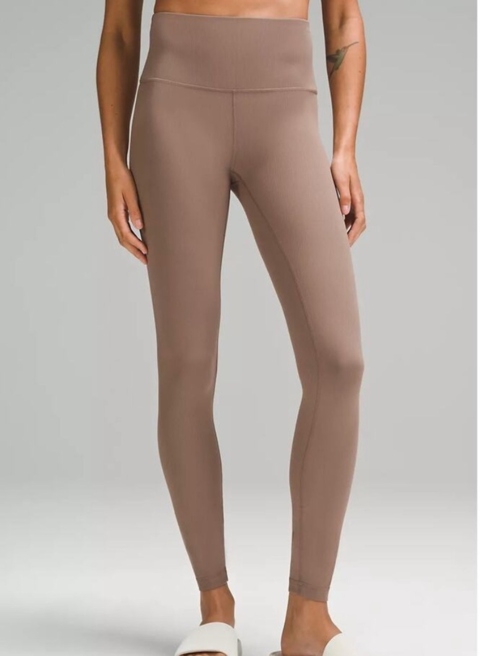 Lululemon Wunder Train High-Rise Ribbed Tight 25” in Taupetastic size 2